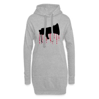 Blood Drops Megafon Orateur de propagande - Sweat-shirt à capuche long Femme - gris chiné - Devant