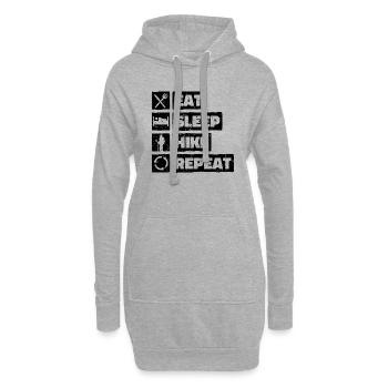 wandern berge natur berg wanderer trekking alpen - Hoodie-Kleid - Grau meliert - Vorne