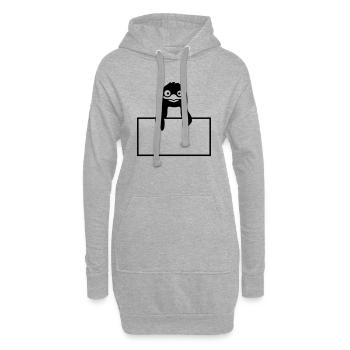 Insérer du texte Shield Penguin - Sweat-shirt à capuche long Femme - gris chiné - Devant