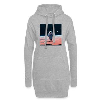 lonely spaceman looking into the void - Hoodie-Kleid - Grau meliert - Vorne