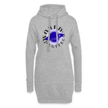 World degitech design tshirt - Sweat-shirt à capuche long Femme - gris chiné - Devant