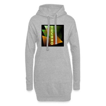 techno logo - Hoodie-Kleid - Grau meliert - Vorne