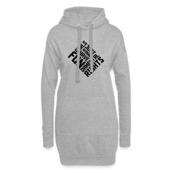 wanna have fundamental rights - Hoodie-Kleid - Grau meliert - Vorne