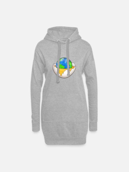 Abundance - Hoodie Dress - heather grey