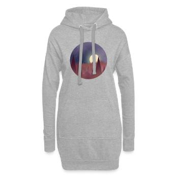Mond mitten im Wald - Hoodie-Kleid - Grau meliert - Vorne