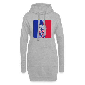 Blau Rot Bubble Tea - Hoodie-Kleid - Grau meliert - Vorne