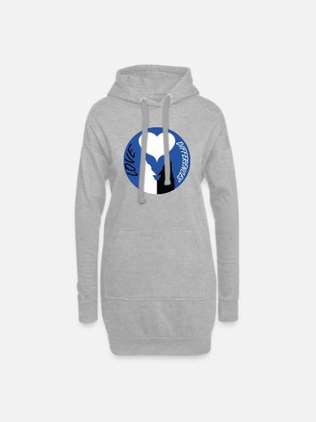 Liebesunterschiede - Hoodie-Kleid - Grau meliert
