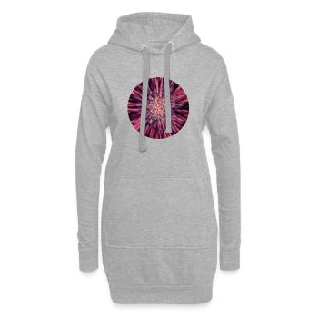 Red Burgundy Tie Dye Floral Pattern - Hoodie-Kleid - Grau meliert - Vorne