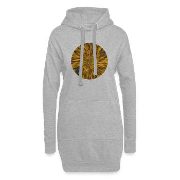 Abstract Flower Motive - Hoodie-Kleid - Grau meliert - Vorne