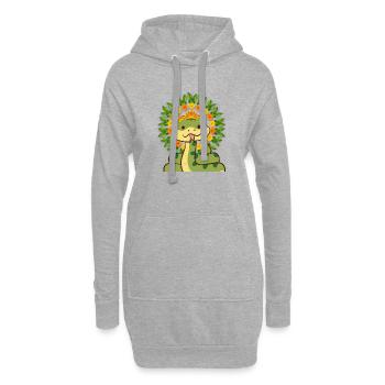 SERPENT sympa - Sweat-shirt à capuche long Femme - gris chiné - Devant