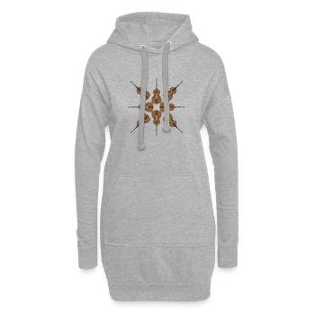 Cartoon-Stil Kontrabass-Hintergrund - Hoodie-Kleid - Grau meliert - Vorne