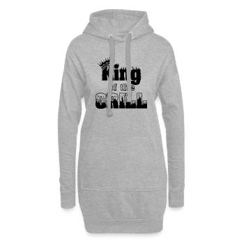 Roi du Grill - Sweat-shirt à capuche long Femme - gris chiné - Devant