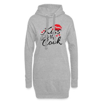 Embrassez le cuisinier - Sweat-shirt à capuche long Femme - gris chiné - Devant
