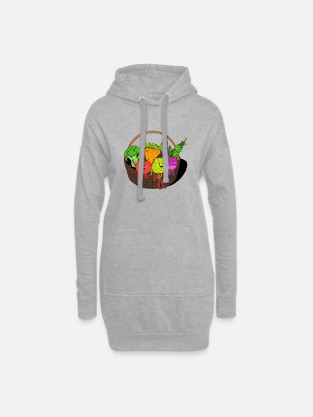 Vegetable basket - Hoodie Dress - heather grey