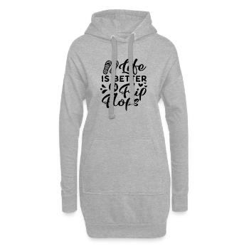 LIfe is better in Flips Flops - Hoodie-Kleid - Grau meliert - Vorne
