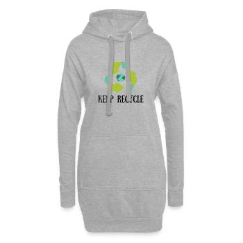 Continuer à recycler - Sweat-shirt à capuche long Femme - gris chiné - Devant