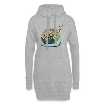Escargot - Sweat-shirt à capuche long Femme - gris chiné - Devant