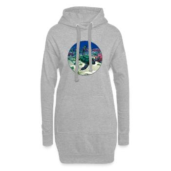 Tortue marine - Sweat-shirt à capuche long Femme - gris chiné - Devant