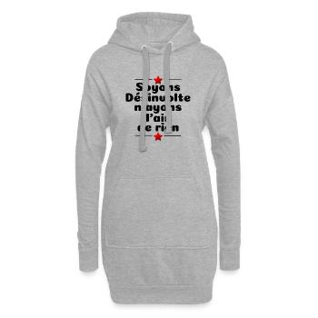l'air de rien!! - Sweat-shirt à capuche long Femme - gris chiné - Devant