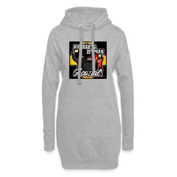 Auswärts ist man asozial - Hoodie-Kleid - Grau meliert - Vorne