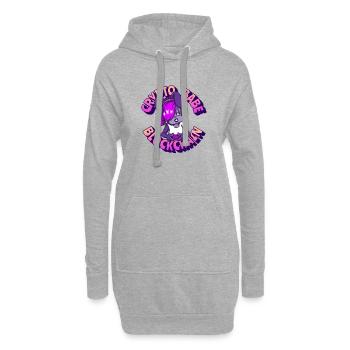 Crypto Babe Blockchain transparent - Hoodie-Kleid - Grau meliert - Vorne