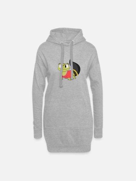 Lady Gecko - Hoodie-Kleid - Grau meliert