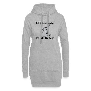 Ich habe gekocht es gibt Kaffee - Hoodie-Kleid - Grau meliert - Vorne