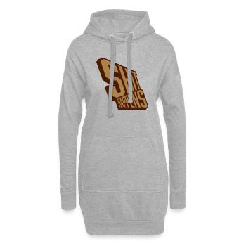 Shit happens relaxe Motto - Hoodie-Kleid - Grau meliert - Vorne