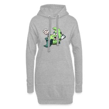 Chilling Bud Charakter raucht einen Joint - Hoodie-Kleid - Grau meliert - Vorne