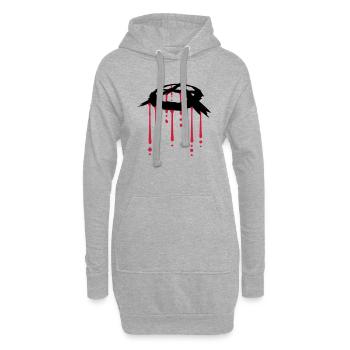 symbole d'anarchie goutte de sang - Sweat-shirt à capuche long Femme - gris chiné - Devant