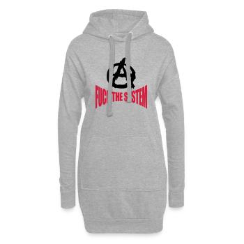 Fuck l'anarchie du système - Sweat-shirt à capuche long Femme - gris chiné - Devant