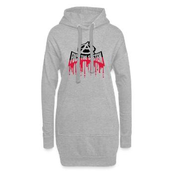 Le sang baise le système - Sweat-shirt à capuche long Femme - gris chiné - Devant