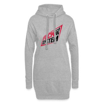 Fuck la révolution du système - Sweat-shirt à capuche long Femme - gris chiné - Devant