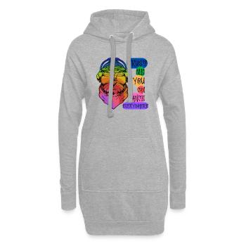 Vertrauen Sie mir, Sie können überall tanzen - Hoodie-Kleid - Grau meliert - Vorne