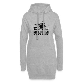 Paix Amour Halloween - Sweat-shirt à capuche long Femme - gris chiné - Devant