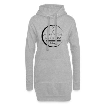 je suis parfois dans la lune - Sweat-shirt à capuche long Femme - gris chiné - Devant