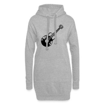 Record Vinyl Guitariste Guitare - Sweat-shirt à capuche long Femme - gris chiné - Devant
