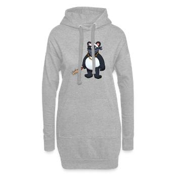 Panda Schläger - Hoodie-Kleid - Grau meliert - Vorne
