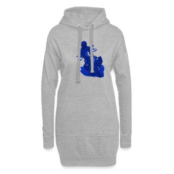 GS Fahrer Schräglage blau - Hoodie-Kleid - Grau meliert - Vorne