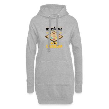je peux pas j'ai carrom Idées cadeaux carrom - Sweat-shirt à capuche long Femme - gris chiné - Devant