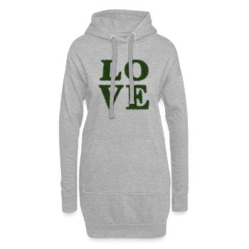 Amour - Real Grass 3D - Sweat-shirt à capuche long Femme - gris chiné - Devant