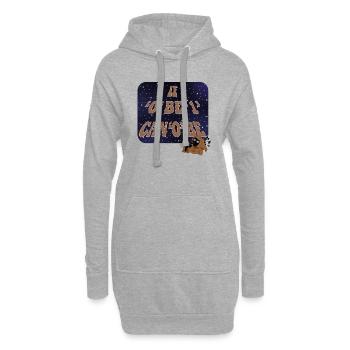canobe- jeu de mots - Sweat-shirt à capuche long Femme - gris chiné - Devant