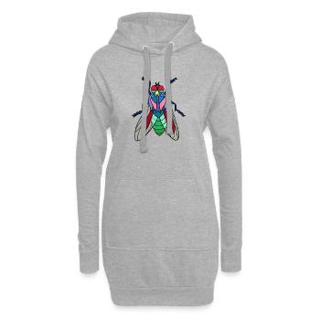 Fliege - Hoodie-Kleid - Grau meliert - Vorne