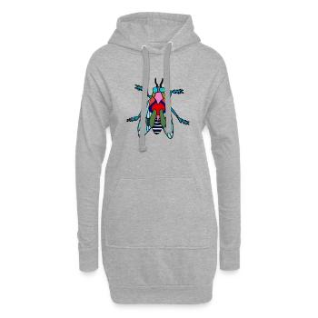 Farbiger Abstrakt Fliege - Hoodie-Kleid - Grau meliert - Vorne