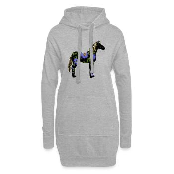 Pferd - Hoodie-Kleid - Grau meliert - Vorne