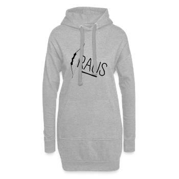 Bogen Raus - Hoodie-Kleid - Grau meliert - Vorne