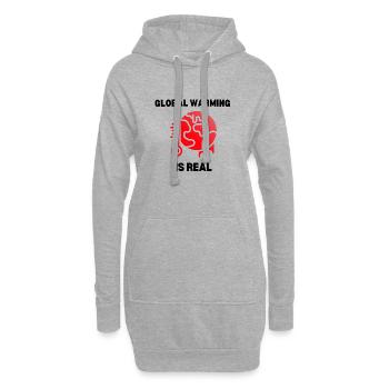 Le réchauffement climatique est réel - Sweat-shirt à capuche long Femme - gris chiné - Devant