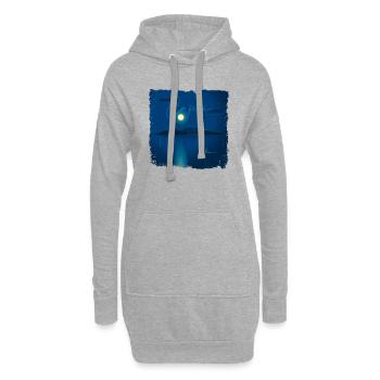 Capri de nuit - Sweat-shirt à capuche long Femme - gris chiné - Devant