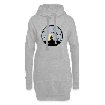 Des bonbons ou des bâtons - Sweat-shirt à capuche long Femme - gris chiné - Devant