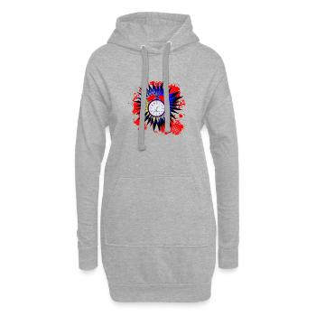 Morgendlicher Weckruf - Hoodie-Kleid - Grau meliert - Vorne